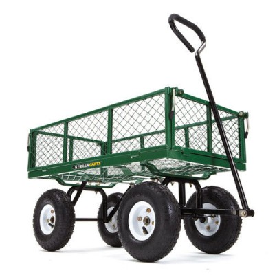 Gorilla Carts GOR400-COM Steel Garden Cart with Removable Sides, 400 lb Capacity, Green   555402556